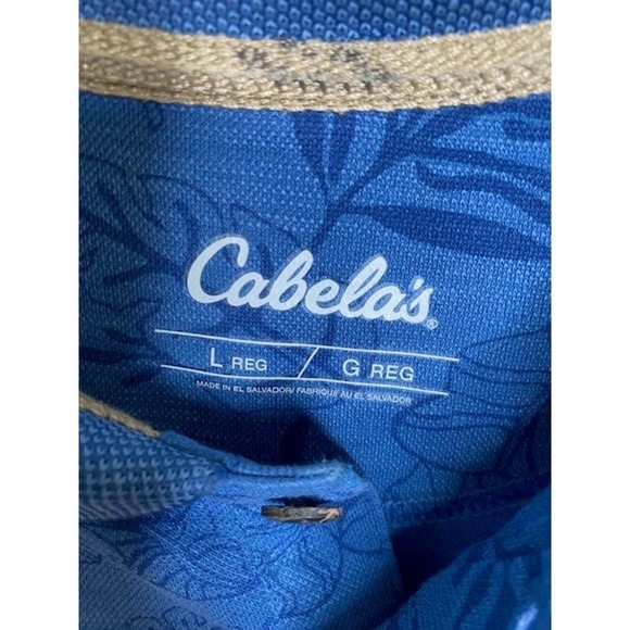Cabela's Men's Polo Print Shirt Size Large Blue Modal - Picture 4 of 4